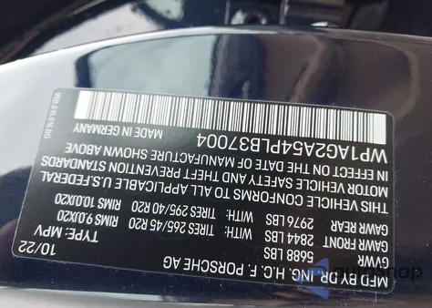 2023 Porsche Macan S from USA, damaged, VIN WP1AG2A54PLB37004